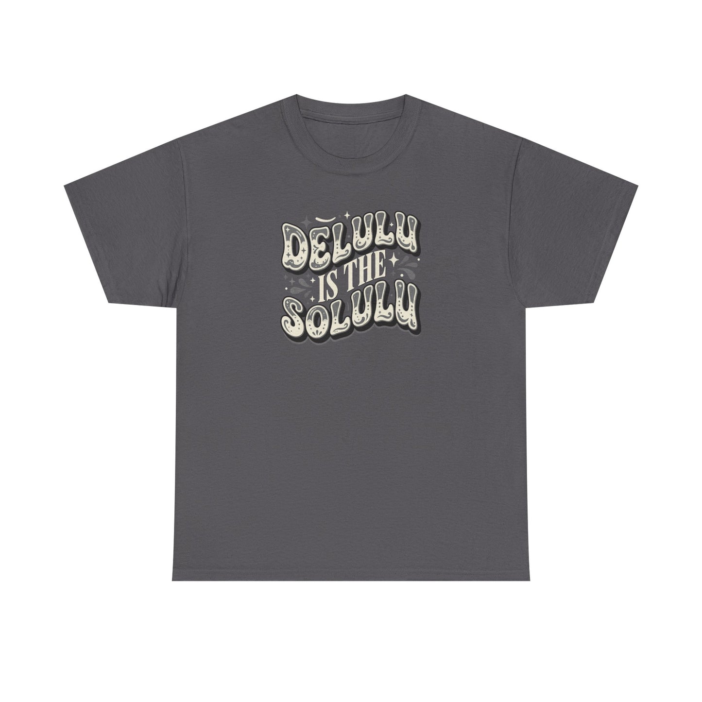 Delulu Is The Solulu Graphic Tee in Charcoal - Front View