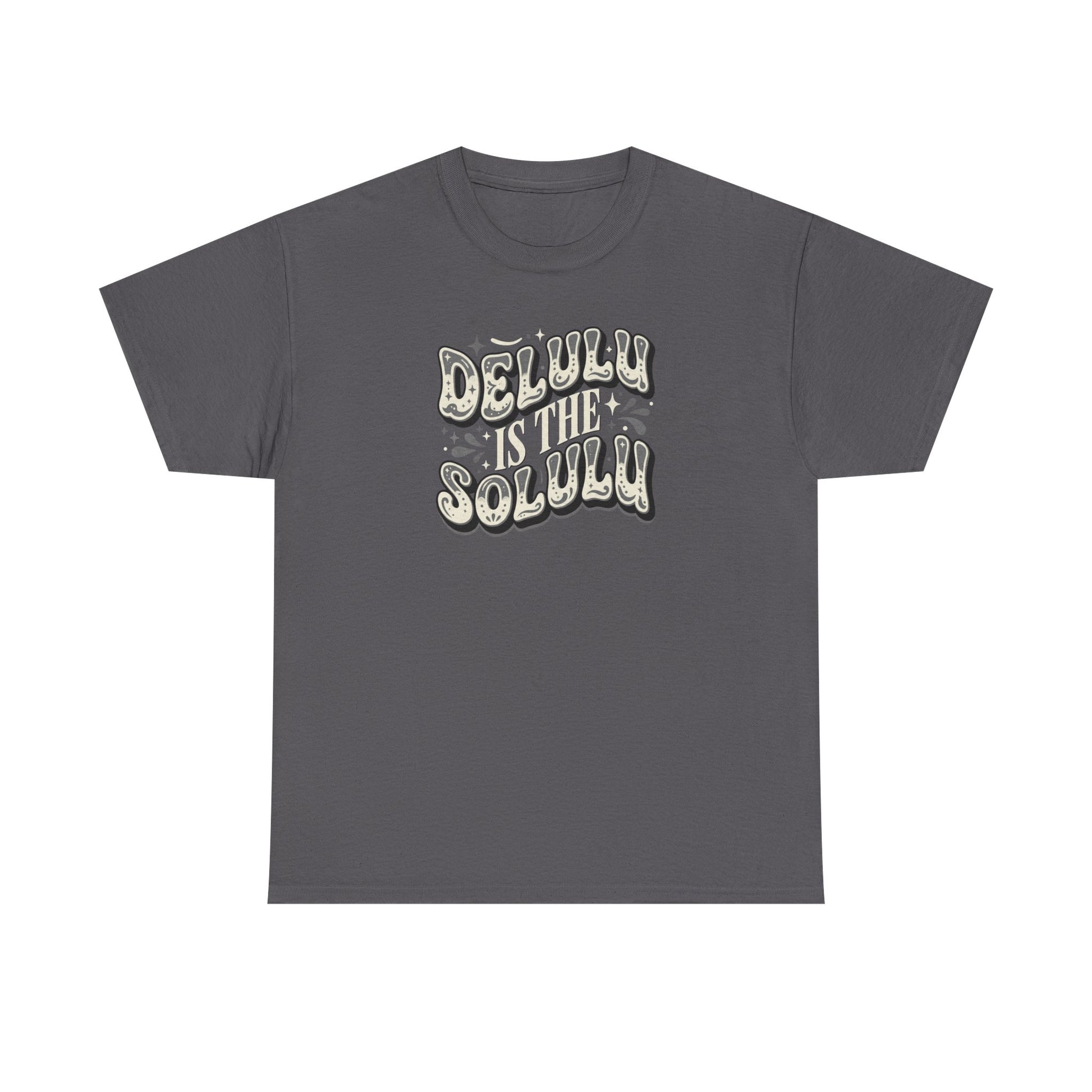 Delulu Is The Solulu Graphic Tee in Charcoal - Front View