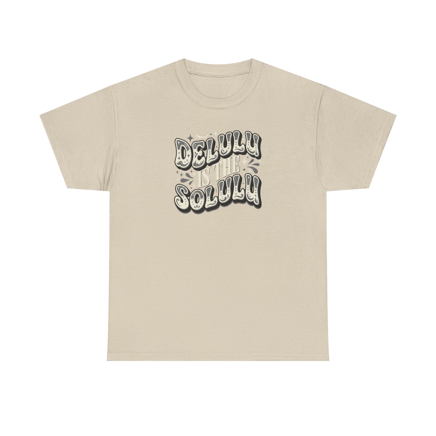 Delulu Is The Solulu Graphic Tee in Sand - Front View