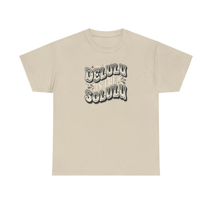 Delulu Is The Solulu Graphic Tee in Sand - Front View