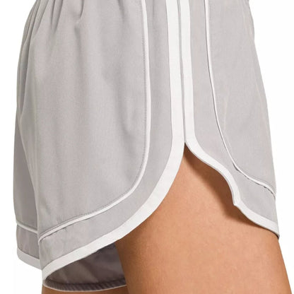 Zenana Soft Woven Lined Dolphin Shorts in Light Grey - Lifestyle View 1
