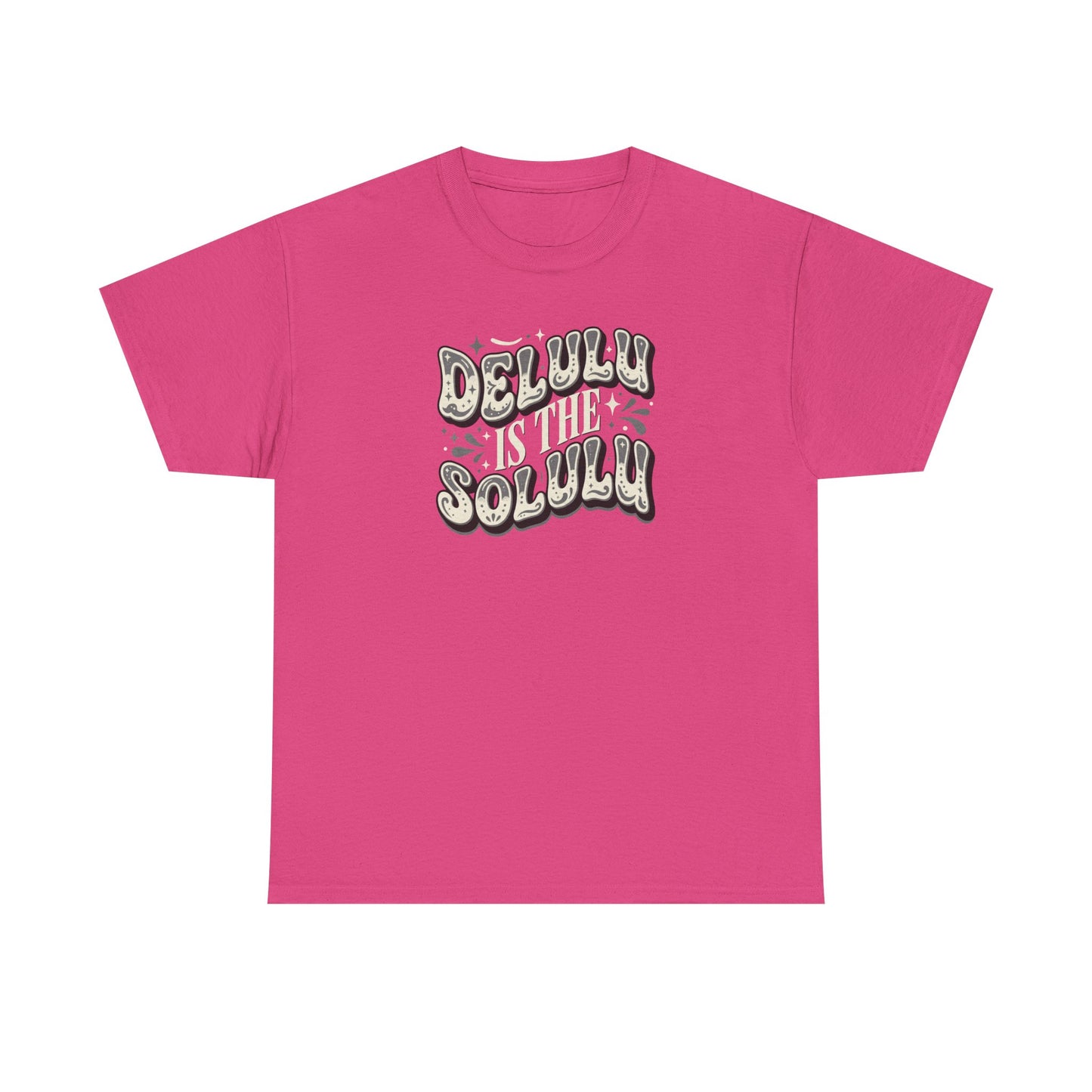 Delulu Is The Solulu Graphic Tee in Heliconia - Front View
