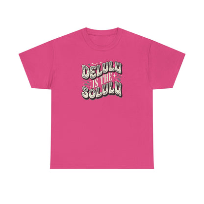 Delulu Is The Solulu Graphic Tee in Heliconia - Front View
