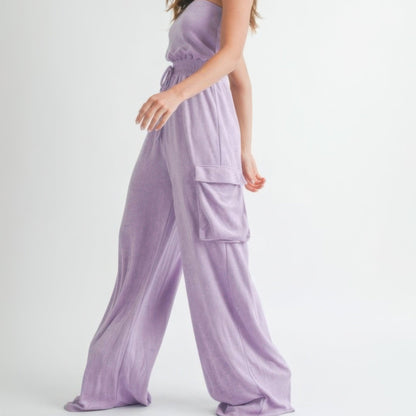 Tube Top Jumpsuit Romper in Lavender - Lifestyle View 2 