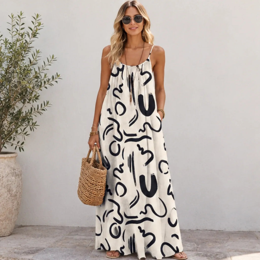 Casual Strappy Open-Back Maxi Dress