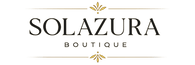 A green rectangular graphic with the words 'SOLAZURA BOUTIQUE' in dark lettering and small gold decorative flourishes above and below.