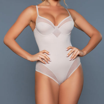 Comfort Control Shaping Bodysuit in Nude - Front View