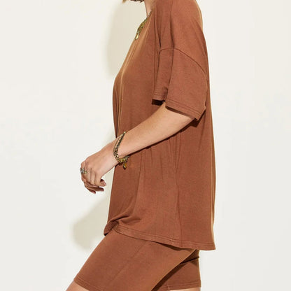 Basic Bae Women's V Neck Short Sleeve Shorts Set-Trendsi - Solazura Boutique