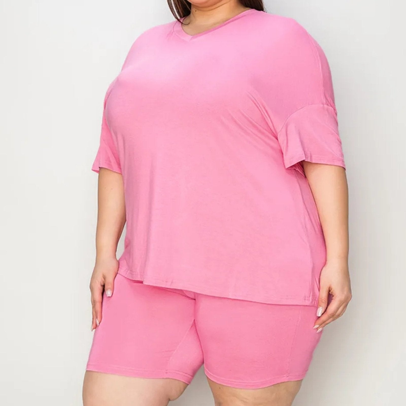 Basic Bae Women's V Neck Short Sleeve Shorts Set-Trendsi - Solazura Boutique