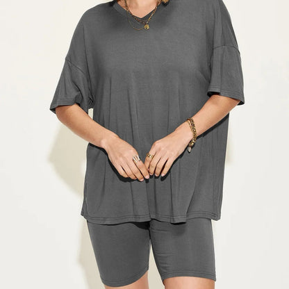 Basic Bae Women's V Neck Short Sleeve Shorts Set-Trendsi - Solazura Boutique