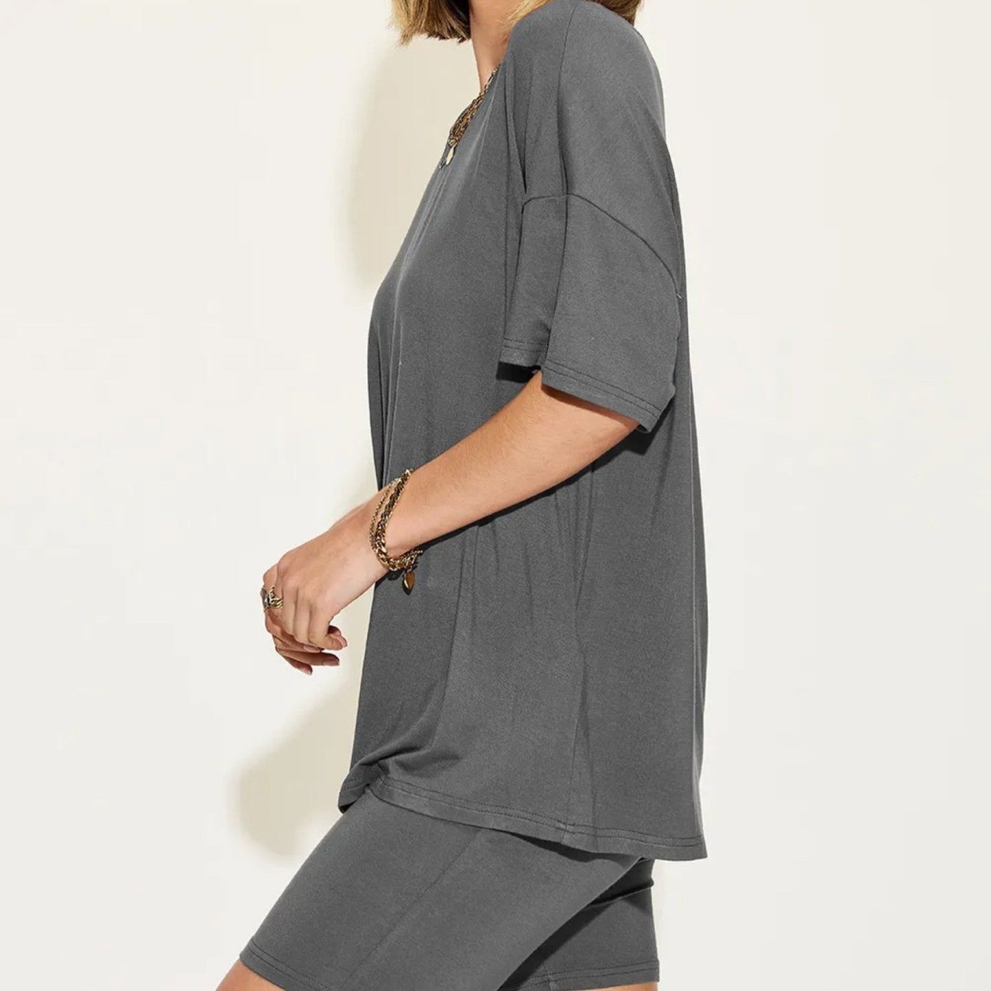 Basic Bae Women's V Neck Short Sleeve Shorts Set-Trendsi - Solazura Boutique