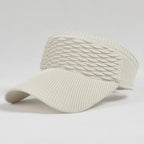 Apricot breathable knit sun visor hat featuring a soft knit construction, textured design, and lightweight curved brim.