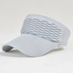 White breathable knit sun visor hat featuring a textured knit finish, curved brim, and breathable open-top design.