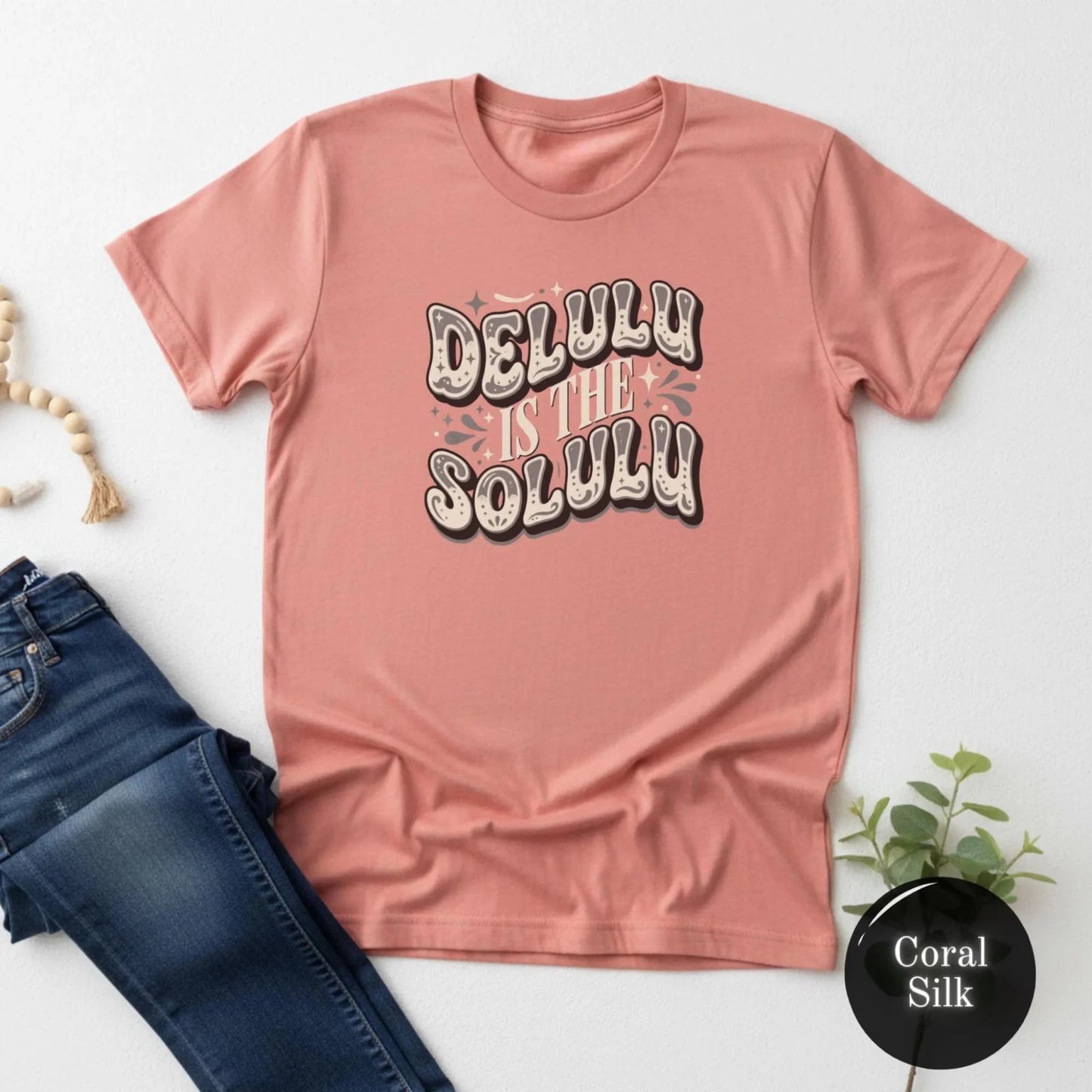 Delulu Is The Solulu Graphic Tee-Printify - Solazura Boutique