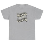 Women's sport grey Delulu Is the Solulu graphic tee featuring a stylish vintage quote graphic.