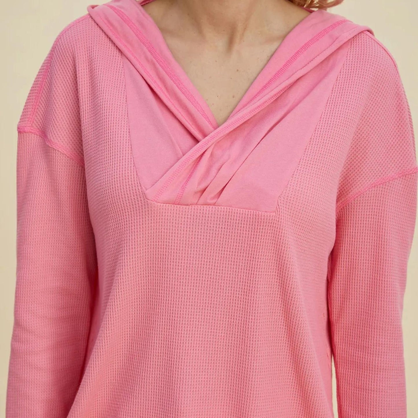 Double Take High-Low Dropped Shoulder Hoodie-Trendsi - Solazura Boutique