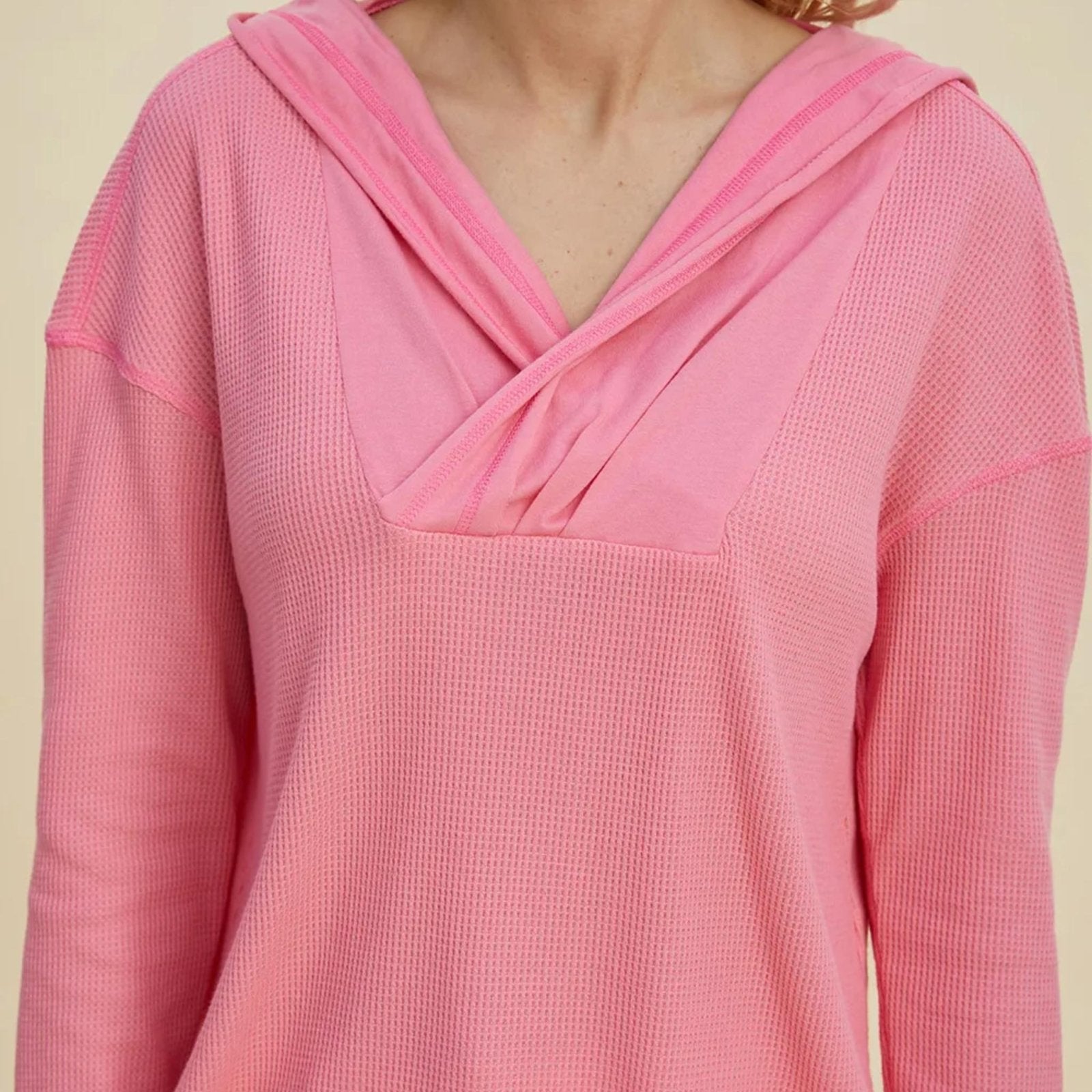 Double Take High-Low Dropped Shoulder Hoodie-Trendsi - Solazura Boutique