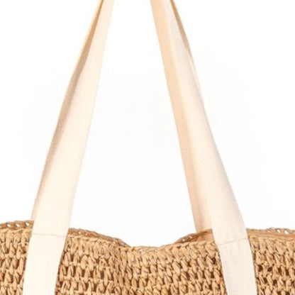 Fame Straw Braided Hat Carrier Tote Bag-Trendsi - Solazura Boutique