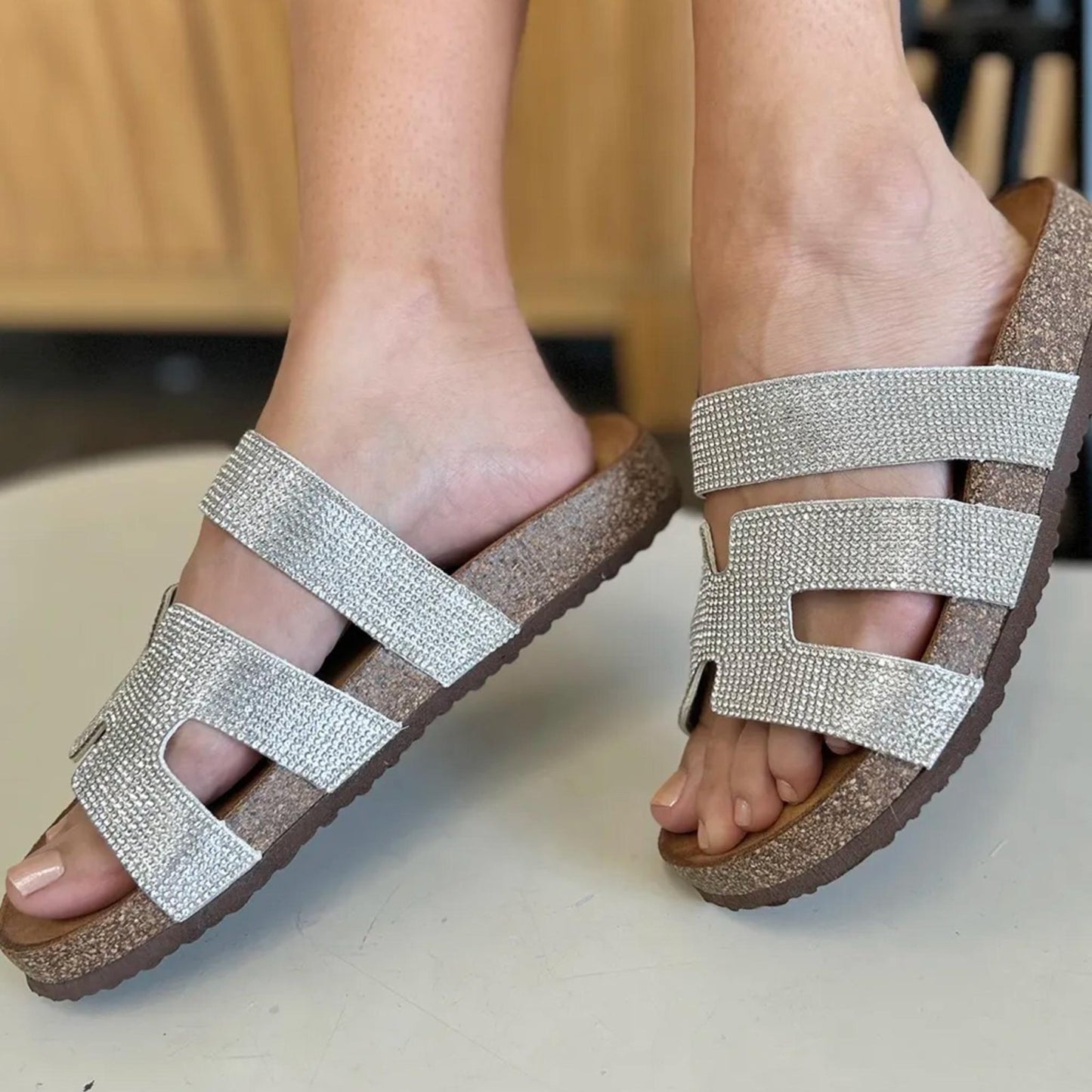 Forever Link Rhinestone Open Toe Sandals - Elegant Dressy Sandals-Trendsi - Solazura Boutique