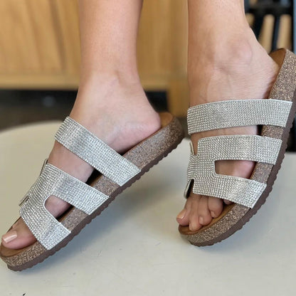 Forever Link Rhinestone Open Toe Sandals - Elegant Dressy Sandals-Trendsi - Solazura Boutique