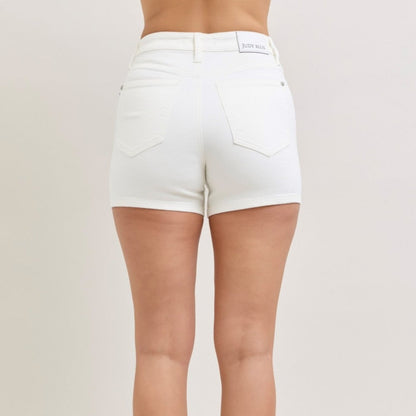 Judy Blue Full Size High-Waisted Slim Short Plus Size-Trendsi - Solazura Boutique