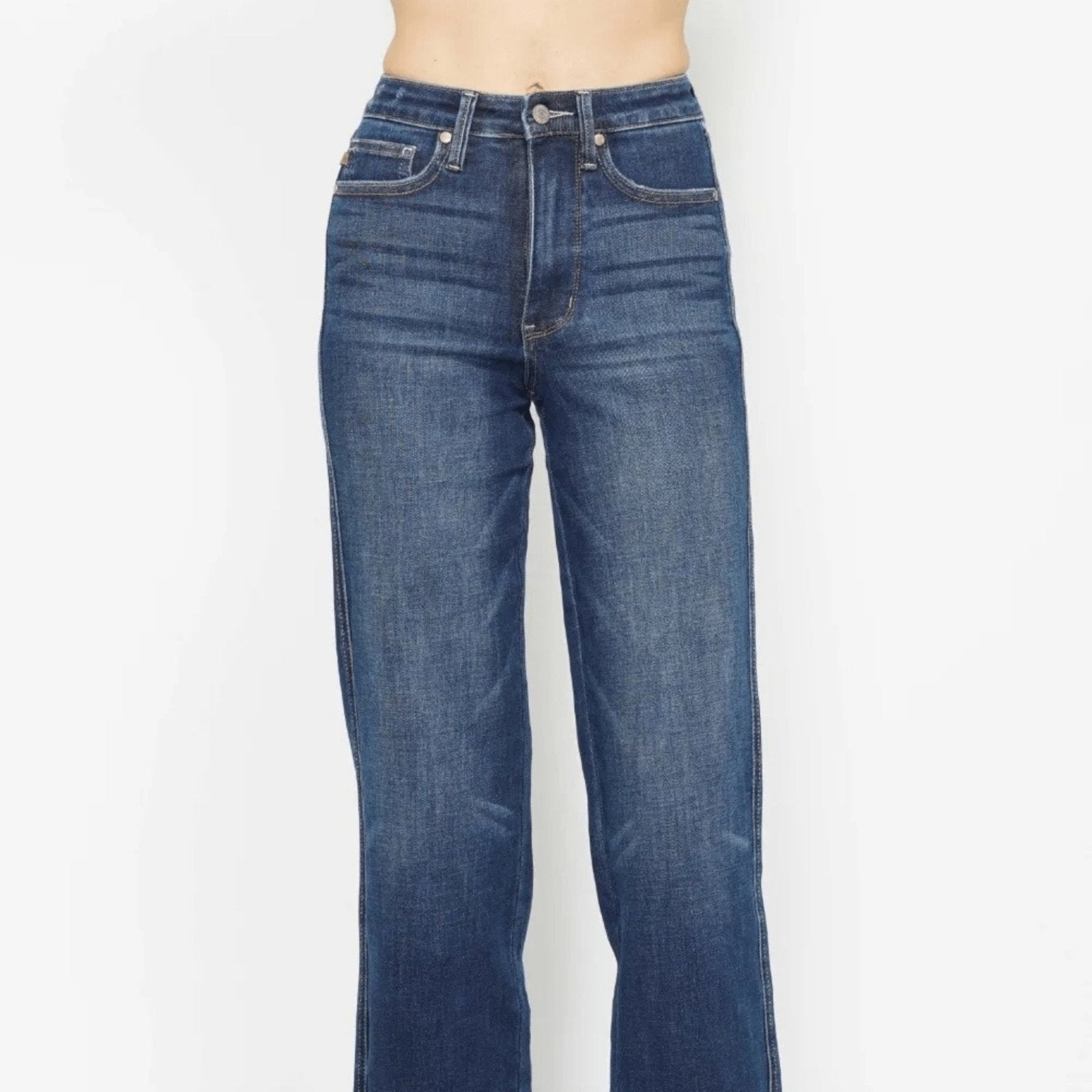 Judy Blue High Waist Tummy Control Skinny Jeans - Dark Wash-Trendsi - Solazura Boutique