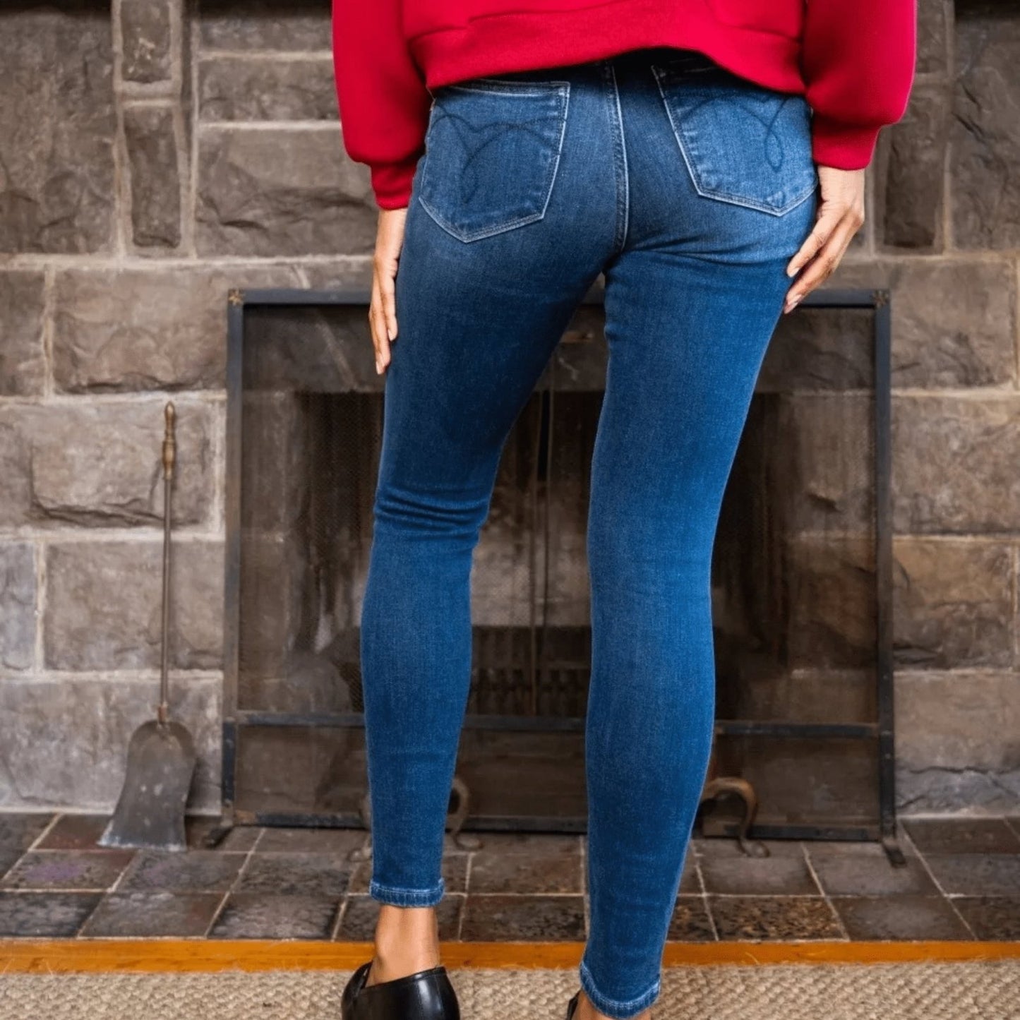 Judy Blue Plus Size High Waist Thermal Skinny Jeans - Dark Wash-Trendsi - Solazura Boutique