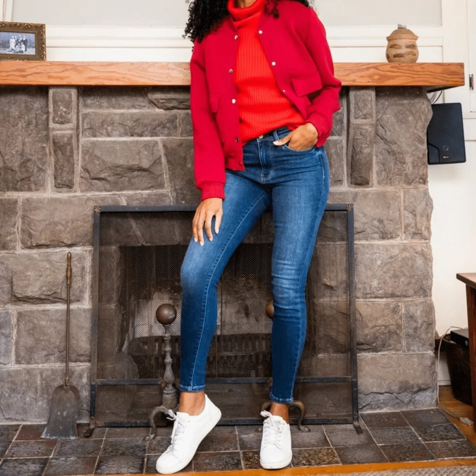 Judy Blue Plus Size High Waist Thermal Skinny Jeans - Dark Wash-Trendsi - Solazura Boutique