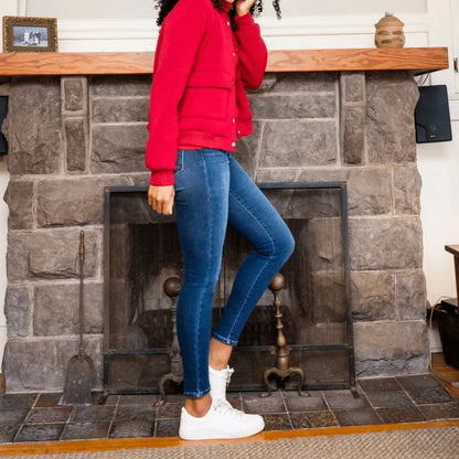 Judy Blue Plus Size High Waist Thermal Skinny Jeans - Dark Wash-Trendsi - Solazura Boutique