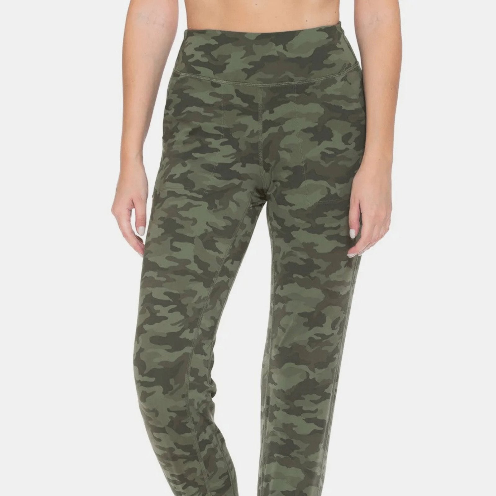 Leggings Depot High Waist Camouflage Leggings-Trendsi - Solazura Boutique