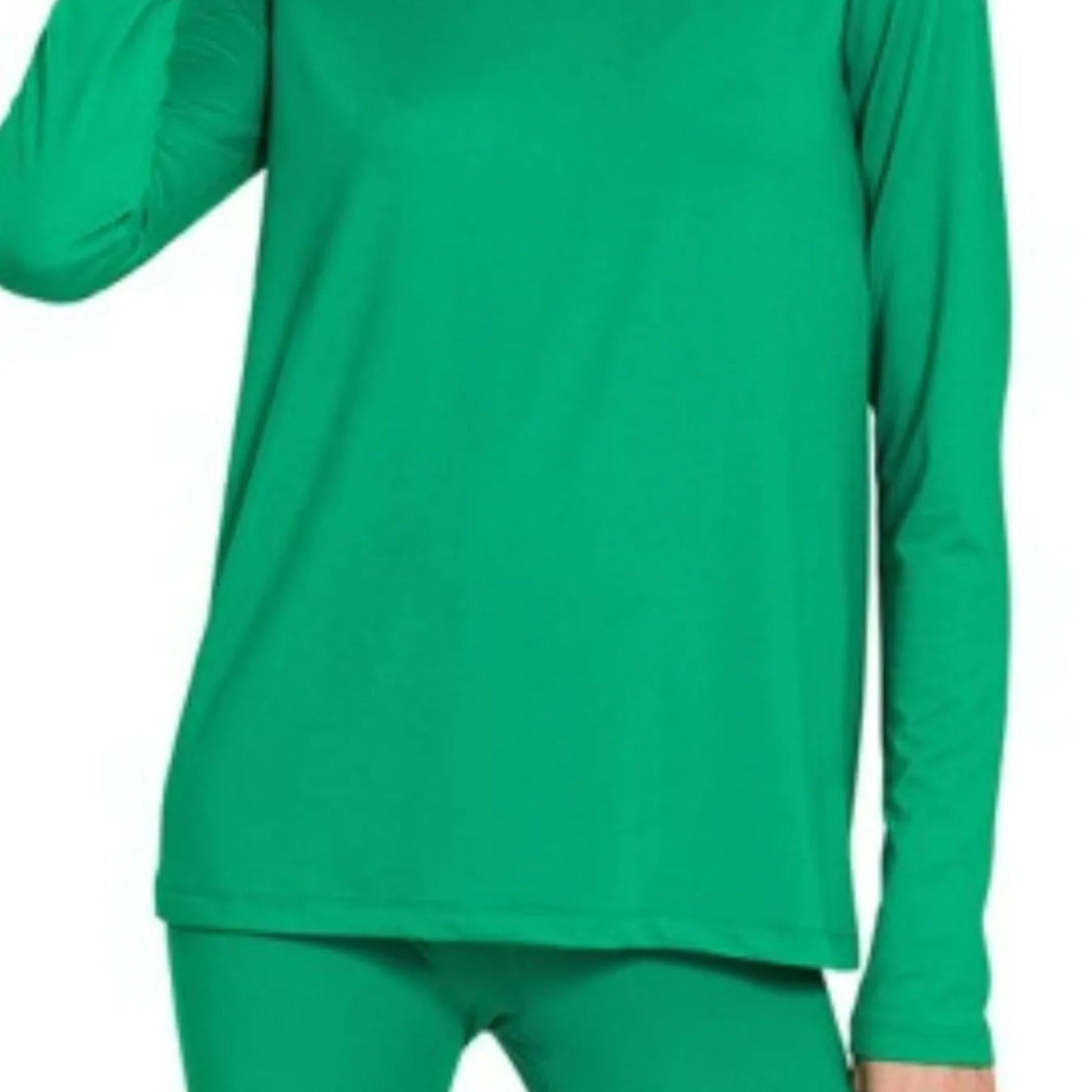 Lifestyle view of the K Green top and leggings set styled for an effortless boutique aesthetic.