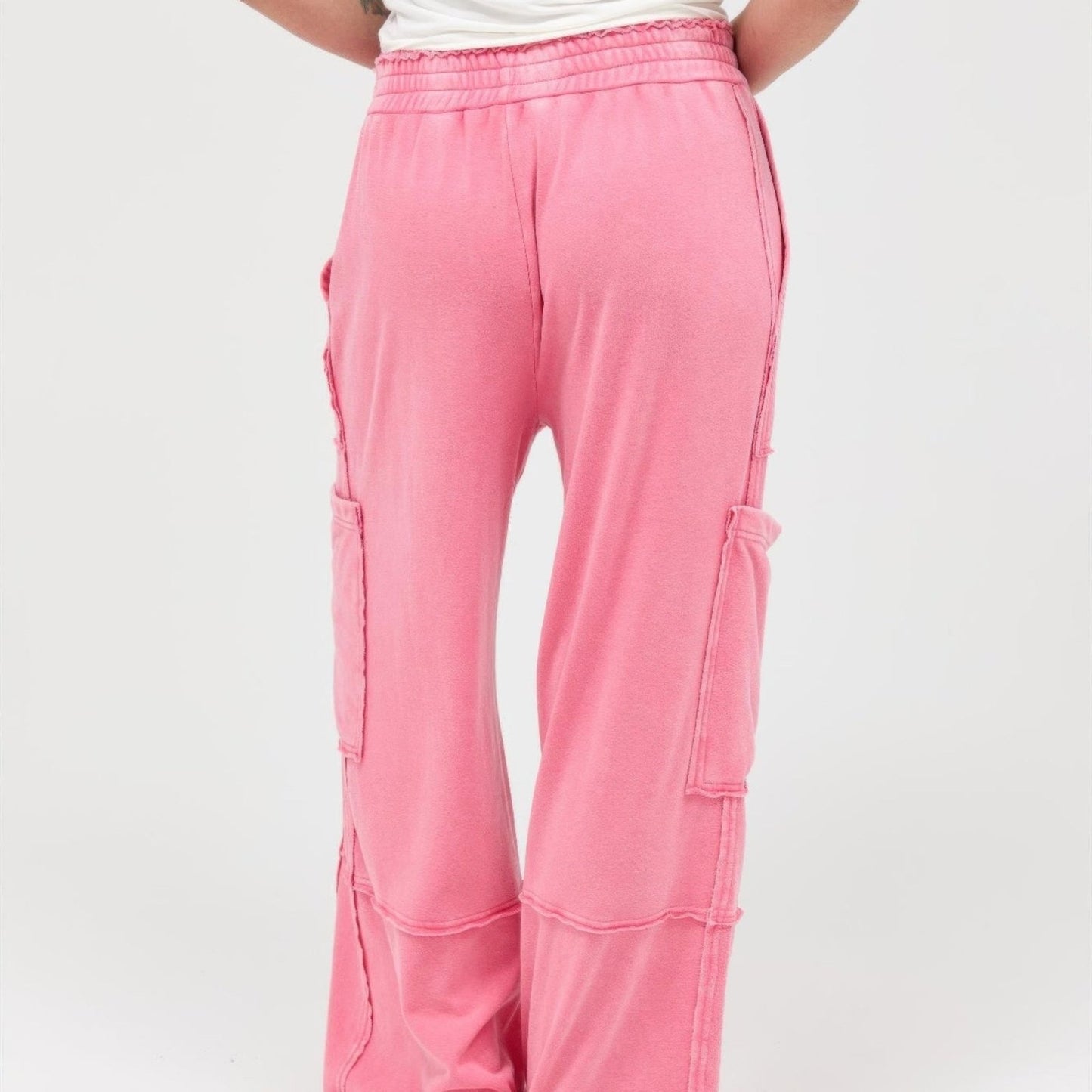 Mineral Wash Wide Leg Cargo Pants - 3 Colors-Solazura Boutique - Solazura Boutique