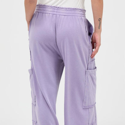Mineral Wash Wide Leg Cargo Pants - 3 Colors-Solazura Boutique - Solazura Boutique