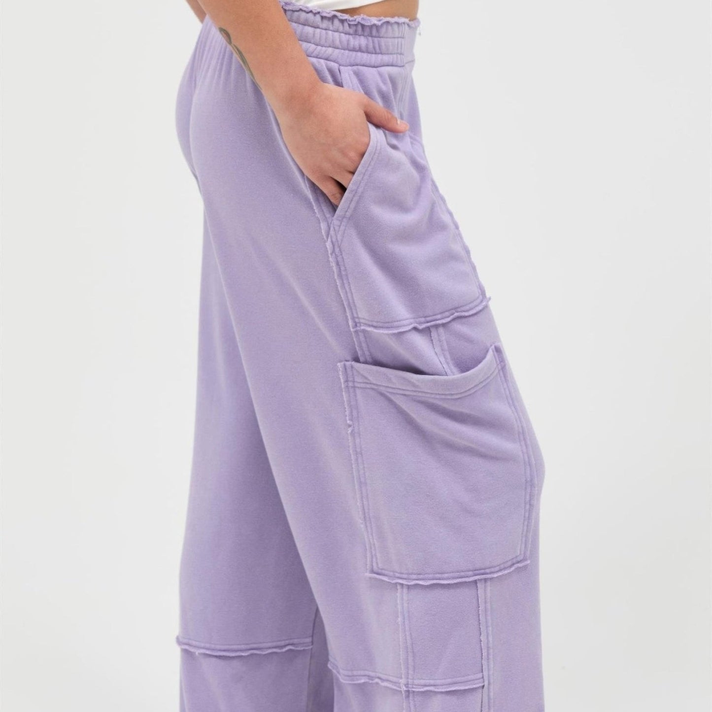 Mineral Wash Wide Leg Cargo Pants - 3 Colors-Solazura Boutique - Solazura Boutique