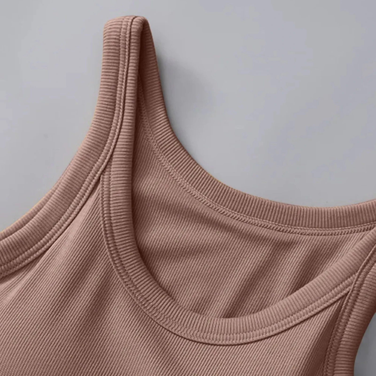 Round Neck Tank with Bra - 5 Colors-Trendsi - Solazura Boutique