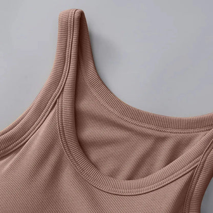 Round Neck Tank with Bra - 5 Colors-Trendsi - Solazura Boutique