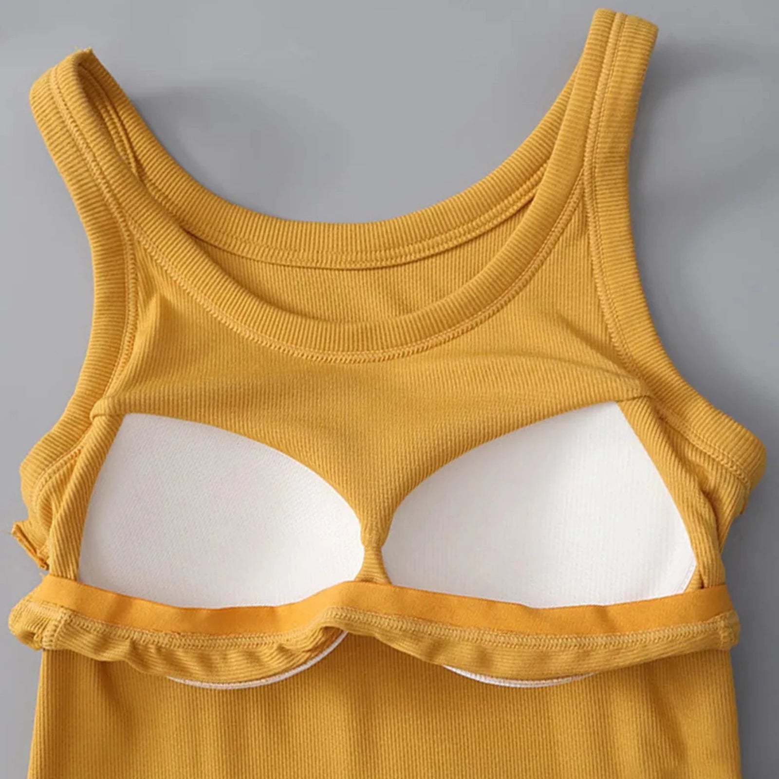 Round Neck Tank with Bra - 5 Colors-Trendsi - Solazura Boutique