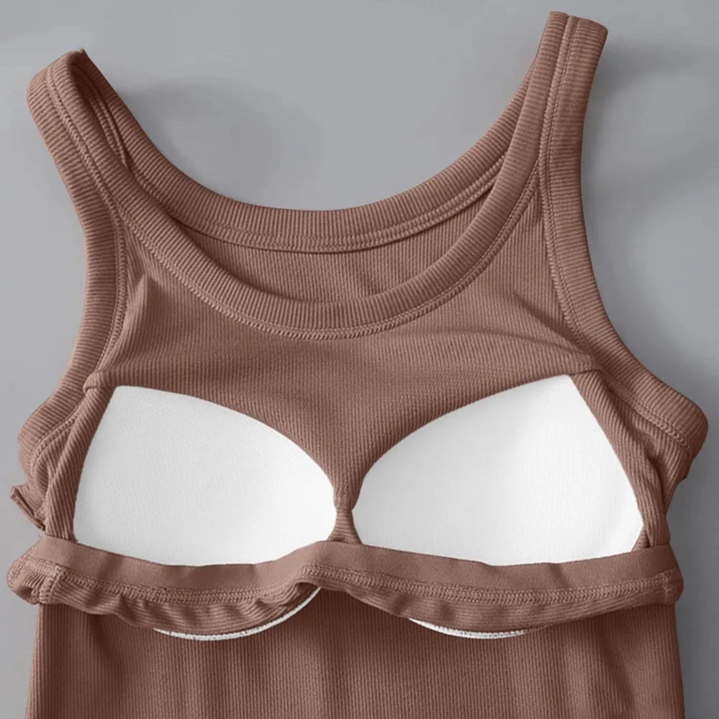 Round Neck Tank with Bra - 5 Colors-Trendsi - Solazura Boutique