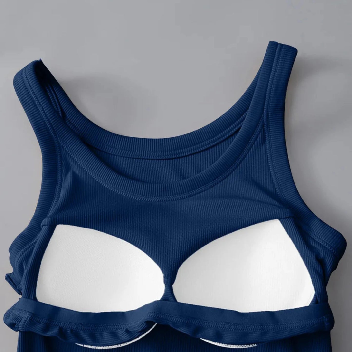 Round Neck Tank with Bra - 5 Colors-Trendsi - Solazura Boutique