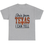 She's From Texas I Can Tell western graphic T-shirt in Sport Grey
