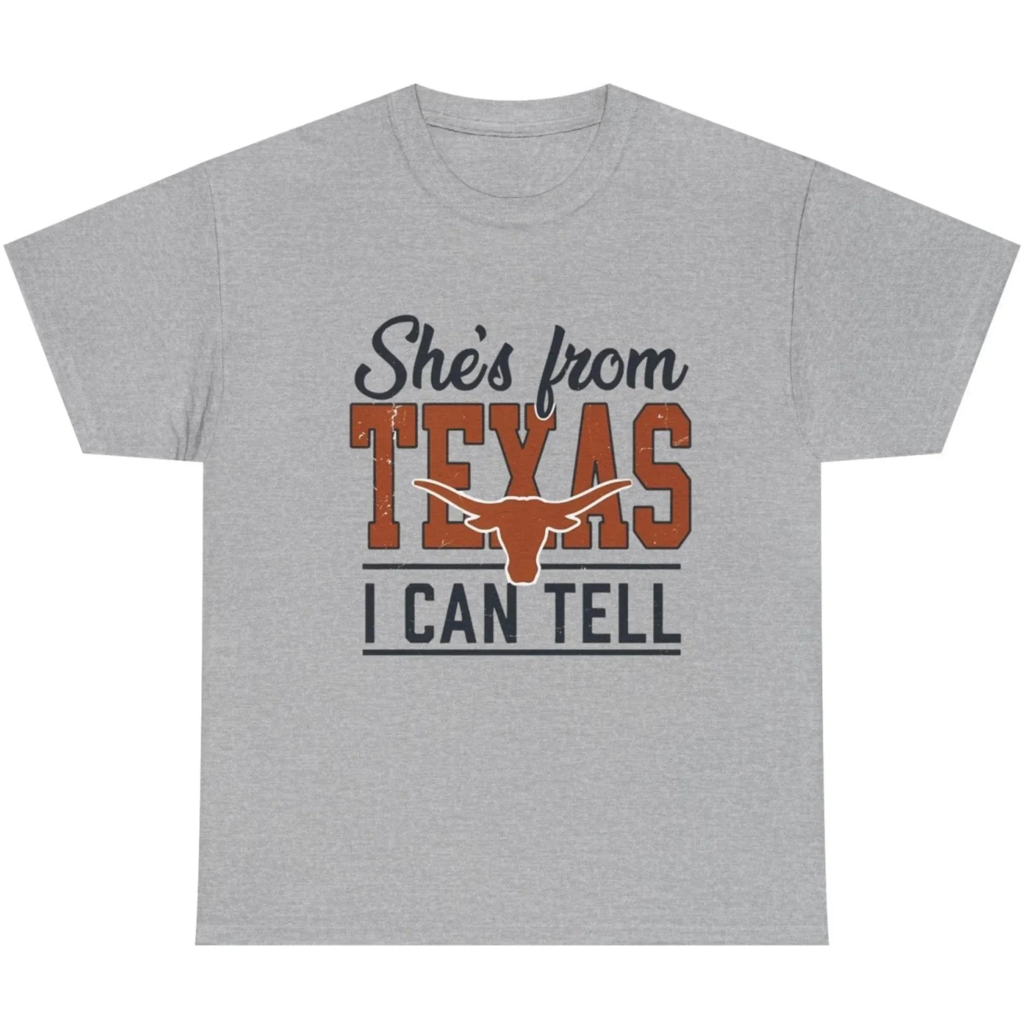 She's From Texas I Can Tell western graphic T-shirt in Sport Grey