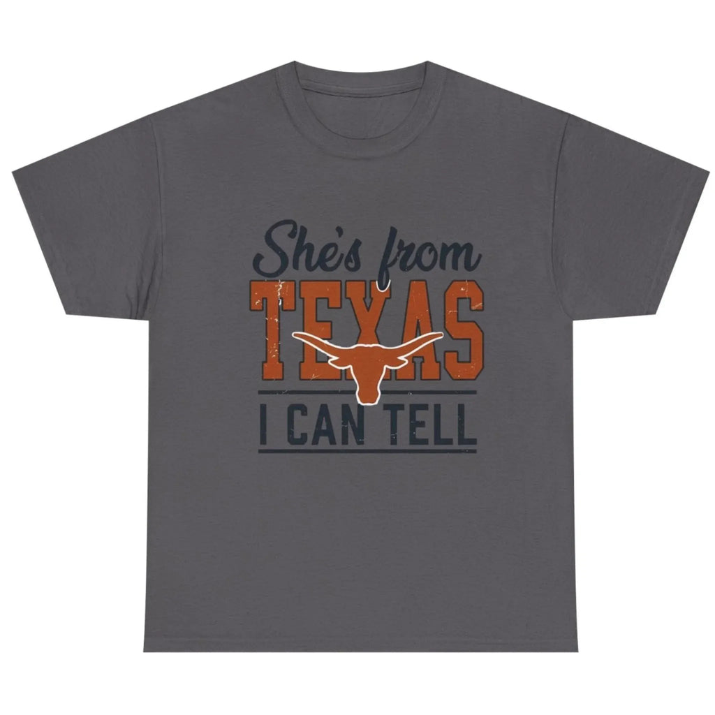 She's From Texas I Can Tell western graphic T-shirt in Charcoal
