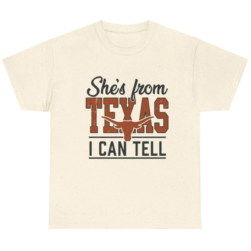 She's From Texas I Can Tell country graphic T-shirt in Natural color