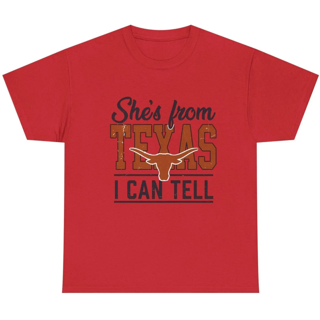 She's From Texas I Can Tell western graphic T-shirt in Red