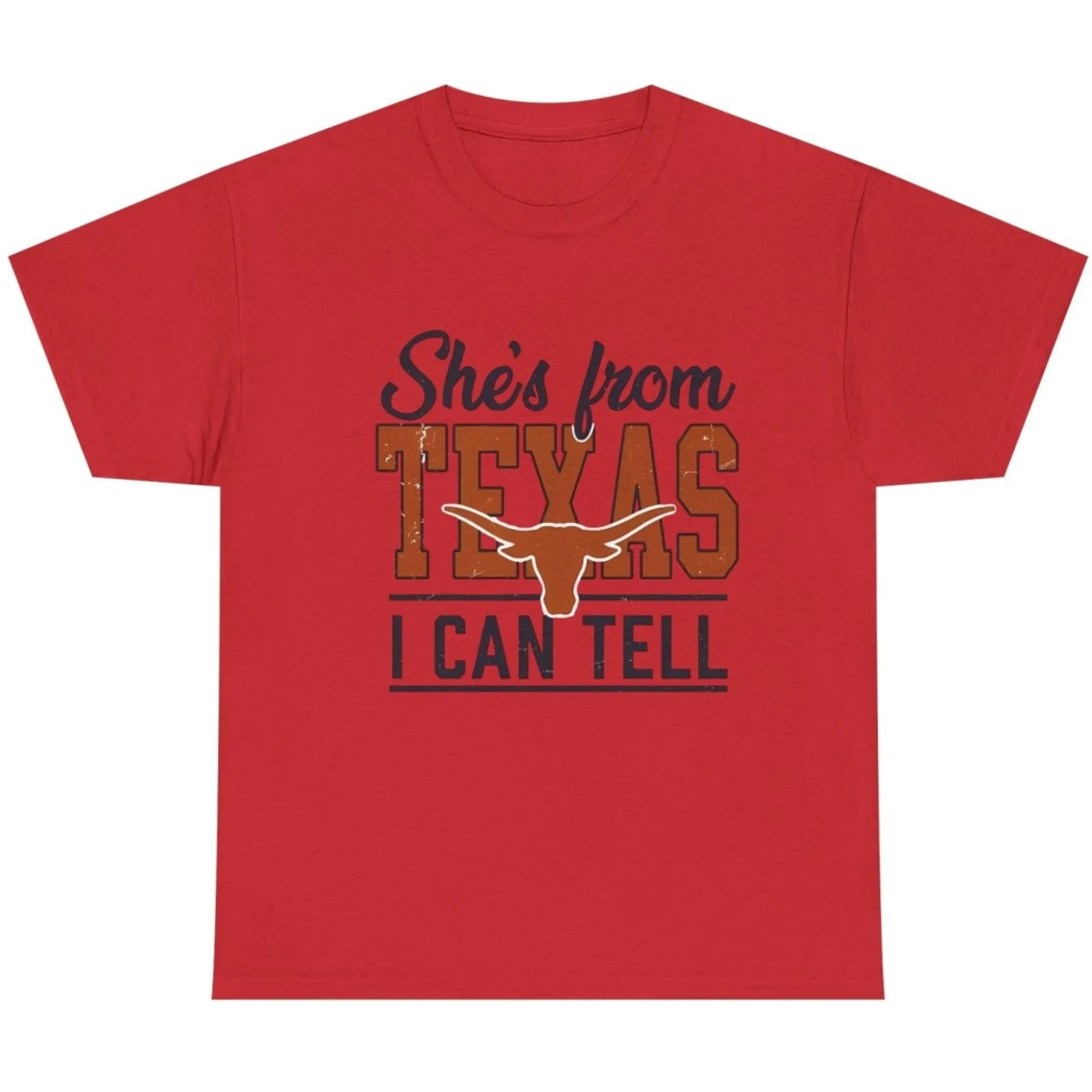 She's From Texas I Can Tell western graphic T-shirt in Red