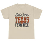 She's From Texas I Can Tell western graphic T-shirt in Sand