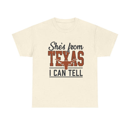 She's From Texas I Can Tell T-Shirt — Texas Pride Graphic Tee-Printify - Solazura Boutique