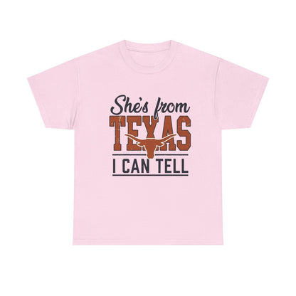 She's From Texas I Can Tell T-Shirt — Texas Pride Graphic Tee-Printify - Solazura Boutique