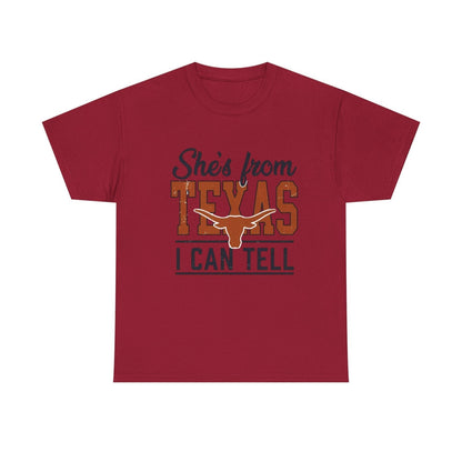 She's From Texas I Can Tell T-Shirt — Texas Pride Graphic Tee-Printify - Solazura Boutique