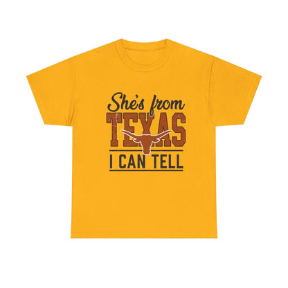 She's From Texas I Can Tell T-Shirt — Texas Pride Graphic Tee-Printify - Solazura Boutique